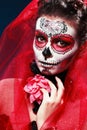 Halloween make up sugar skull Royalty Free Stock Photo