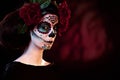 Halloween makeup Santa Muerte mask