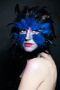 Halloween makeup. Woman bird character makeup, portrait Royalty Free Stock Photo