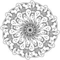 Halloween mandala, ornate ghost coloring page