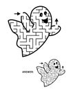 Halloween maze, cute little ghost shaped