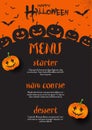 Halloween menu design