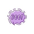 Halloween message Boo Haloween bubble, Moans and groans, Whispers ghost. Thin line art design, Vector illustration