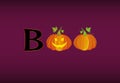 Halloween message Boo from pumpkins! Vector. Words for invitation Royalty Free Stock Photo