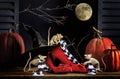 Halloween Mice Ruby Slippers Striped Stockings