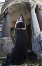 Halloween Misterious Dressed Gothic Woman Royalty Free Stock Photo