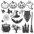 Halloween Monochrome Elements Set