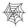 Halloween monochrome web, isolated on white background. Venom cobweb set. Spider net Vector illustration. Royalty Free Stock Photo