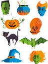 Halloween monster cartoon icons Royalty Free Stock Photo