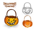 Halloween monster pumpkin lantern illustration EPS10 file