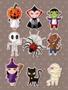 Halloween monster stickers Royalty Free Stock Photo