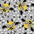 Halloween monsters birds seamless cartoon cute vampire pattern for wallpaper and fabrics and linens and wrapping Royalty Free Stock Photo