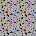 Halloween monsters birds seamless cartoon cute vampire pattern for wallpaper and fabrics and linens and wrapping Royalty Free Stock Photo