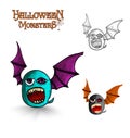 Halloween monsters freak bat EPS10 file Royalty Free Stock Photo