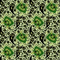 Halloween monsters seamless pumpkins and ghost and bones pattern for wrapping paper and fabrics and linens