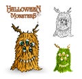 Halloween monsters spooky creature illustration EPS10 file