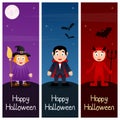 Halloween Monsters Vertical Banners [1] Royalty Free Stock Photo