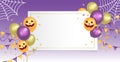 Halloween motif celebration banner vector illustration  no text Royalty Free Stock Photo