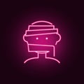 Halloween mummy head icon. Elements of Halloween in neon style icons. Simple icon for websites, web design, mobile app, info Royalty Free Stock Photo