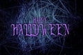 Halloween mysterious background of dark and haunted forest with text.