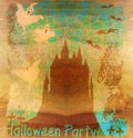 Halloween night background - haunted house Royalty Free Stock Photo