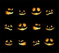 Halloween night background, pumpkins Royalty Free Stock Photo