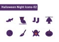 Halloween night element flat icon set isolated on white background ep02 Royalty Free Stock Photo