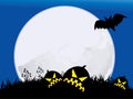 Halloween night with full moon Royalty Free Stock Photo