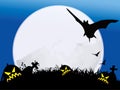Halloween night with full moon Royalty Free Stock Photo