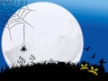 Halloween night with full moon Royalty Free Stock Photo