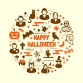 Halloween night icons set Royalty Free Stock Photo