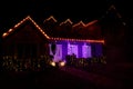 Halloween night lights decorating house