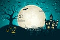 Halloween Night Moon Composition Royalty Free Stock Photo