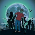 Halloween night moon zombi zombie evil spirits monster freak Royalty Free Stock Photo