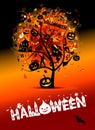 Halloween night party, concept tree