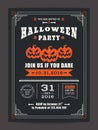 Halloween Night Party With Scary Pumpkins Background For Card Poster Flyer