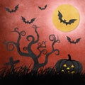 Halloween night recycled papercraft Royalty Free Stock Photo