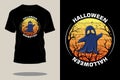 Halloween night retro vintage t shirt design