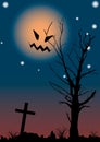 Halloween night scene. Royalty Free Stock Photo