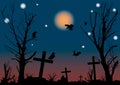 Halloween night scene. Royalty Free Stock Photo