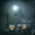 Halloween Night Scene Royalty Free Stock Photo