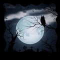 Halloween night vector background