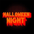 Halloween Night Vector illustration on a dark Halftone background