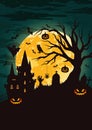 Halloween night vintage template Royalty Free Stock Photo