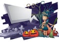 Halloween object vector cartoon with separated layers for game and animation Royalty Free Stock Photo