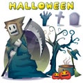 Halloween object vector cartoon with separated layers Royalty Free Stock Photo