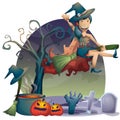 Halloween object vector cartoon with separated layers Royalty Free Stock Photo