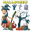 Halloween object vector cartoon with separated layers Royalty Free Stock Photo