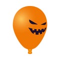 Halloween orange balloon helium with face