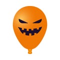 Halloween orange balloon helium with face